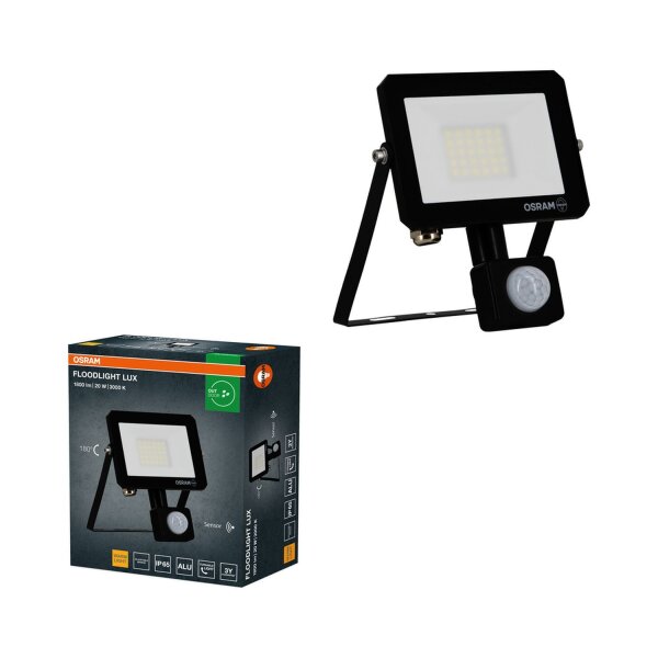 LED Spot Sensor schwenkbar Schwarz Alu 3000K IP65 OSRAM