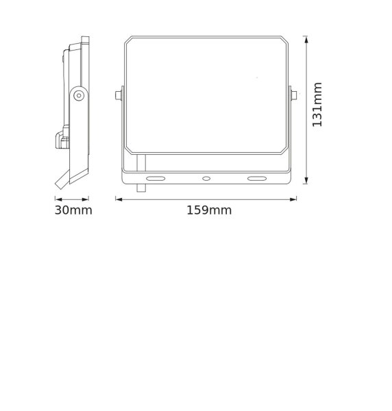 LED Flutlicht schwenkbar Schwarz Alu 4000K IP65 OSRAM