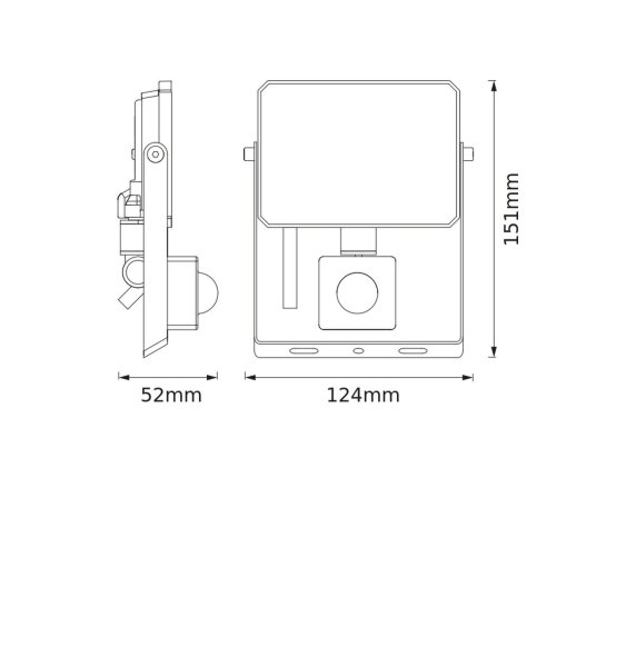 LED Spot Sensor schwenkbar Schwarz Alu 4000K IP65 OSRAM
