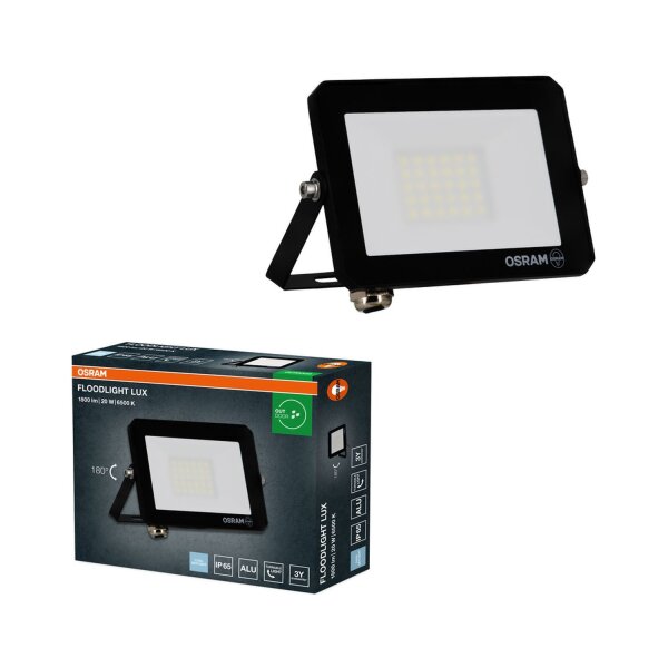 LED Flutlicht schwenkbar Schwarz Alu 6500K IP65 OSRAM