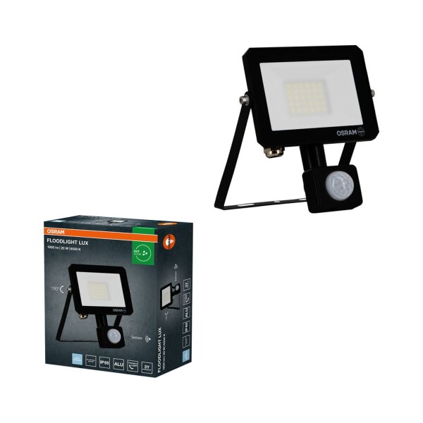 LED Flutlicht Sensor schwenkbar Alu 6500K IP65 OSRAM