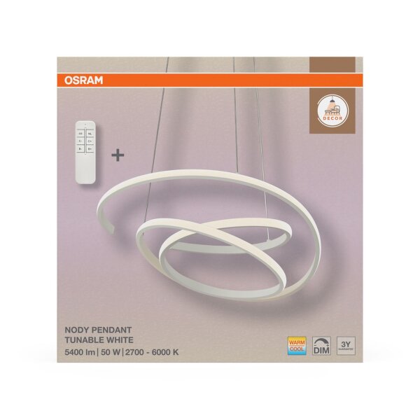 LED Pendelleuchte Weiß 2700-6000K dimmbar Ø50 cm OSRAM