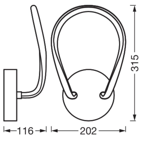 LED Wandleuchte Weiß CCT Metall 6000 K B:20,2 cm OSRAM