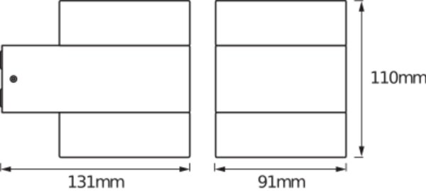 LED Wandlampe Weiß Alu 3000K IP44 H:13cm Up Down OSRAM