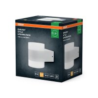 LED Wandlampe Weiß Alu 3000K IP44 H:13cm Up Down OSRAM