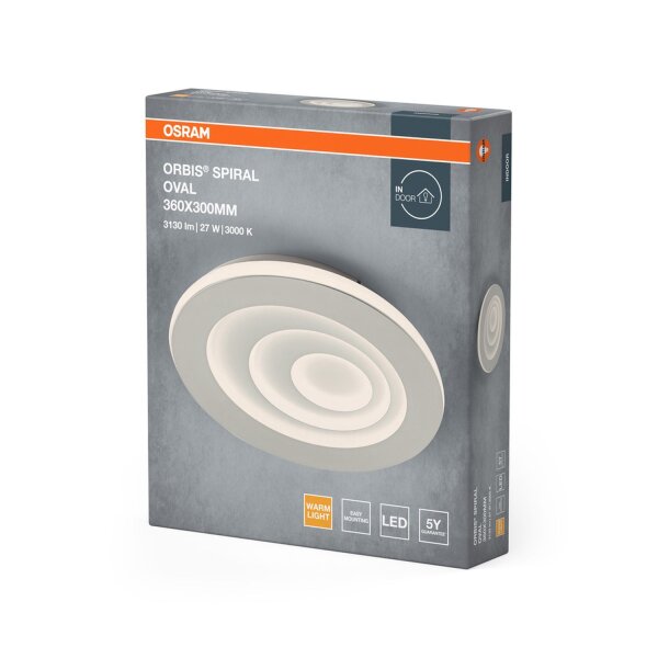 LED Deckenleuchte Weiß Metall 3000K L:36cm OSRAM