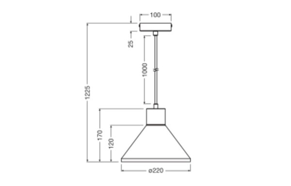 Hängelampe Beton Holz Modern E27 L:22 cm rund OSRAM