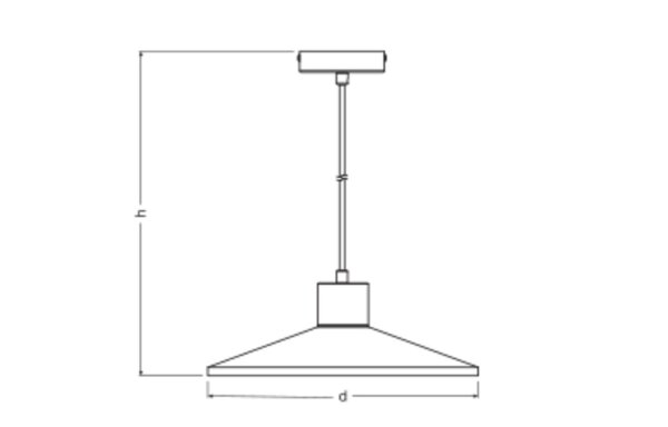 Pendelleuchte Beton Holz E27 L:32 cm rund OSRAM