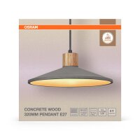 Pendelleuchte Beton Holz E27 L:32 cm rund OSRAM
