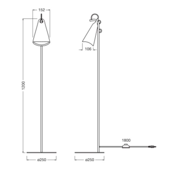 Stehleuchte verstellbar Metall E27 H:120 cm OSRAM