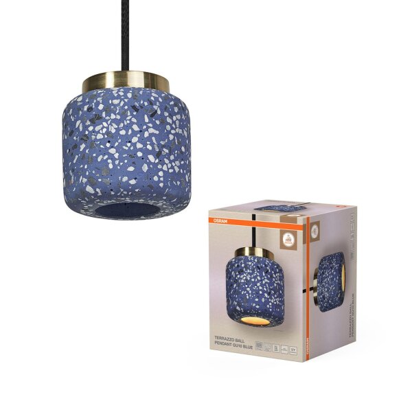 Pendelleuchte Gold Terrazzo Blau Ø10 cm OSRAM