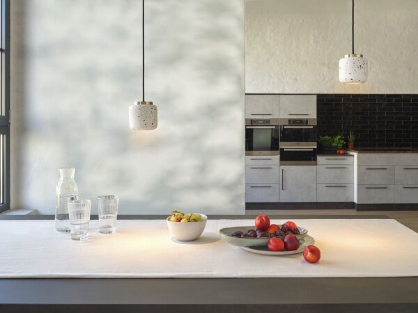 Hängelampe Weiß Terrazzo Gold Ø10 cm modern OSRAM