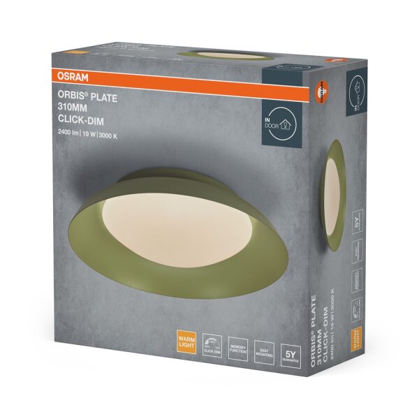 LED Deckenleuchte Click-DIM Grün Metall 3000 K OSRAM