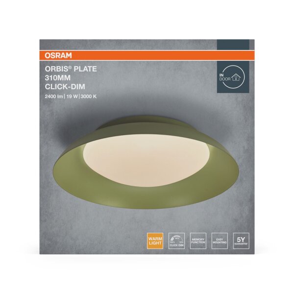 LED Deckenleuchte Click-DIM Grün Metall 3000 K OSRAM