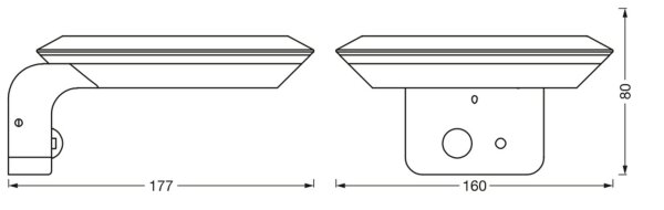LED Solar Wandlampe Sensor Alu 3000 K IP44 OSRAM