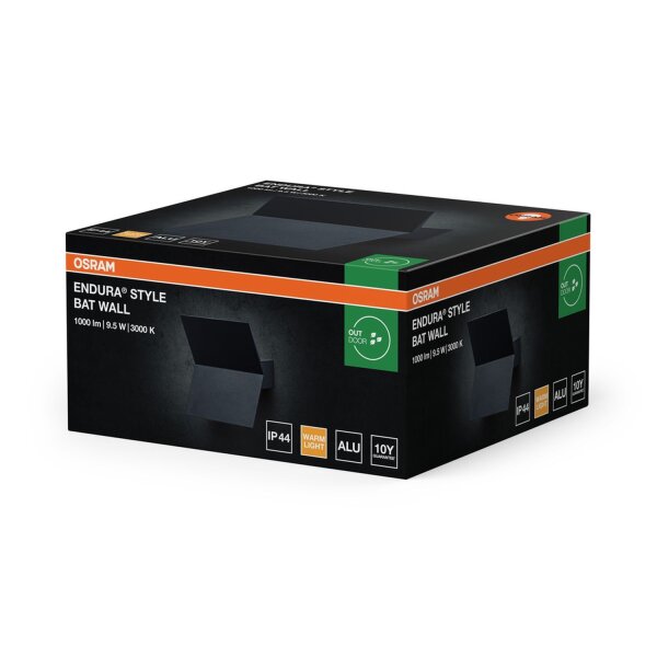 LED Wandleuchte Dunkelgrau 3000 K IP44 B:17,7 cm OSRAM
