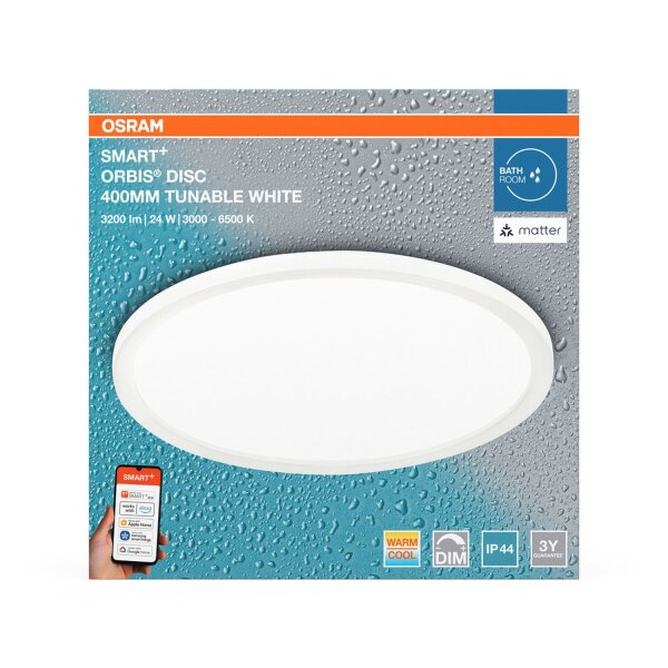 LED Deckenlampe dimmbar Smart+ TW Weiß IP44 Ø40cm OSRAM