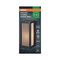 Wandlampe Dunkelgrau Aluminium IP65 E27 H:25 cm OSRAM