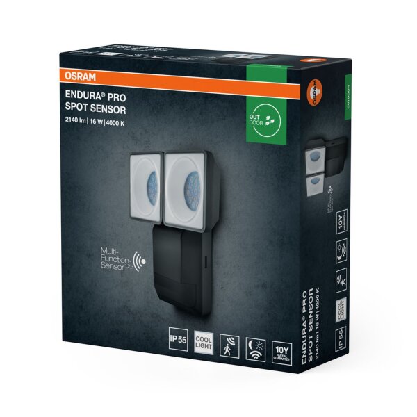LED Wandleuchte Sensor flexibel Metall 4000K IP55 OSRAM