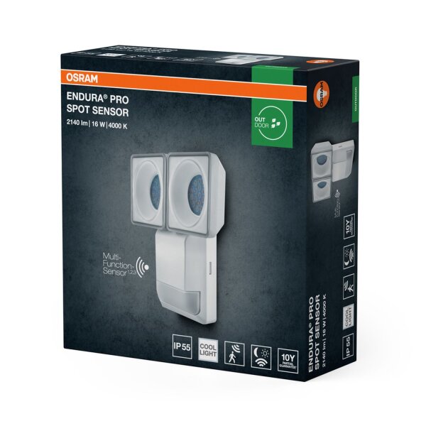 LED Wandlampe Sensor flexibel Metall 4000 K IP55 OSRAM