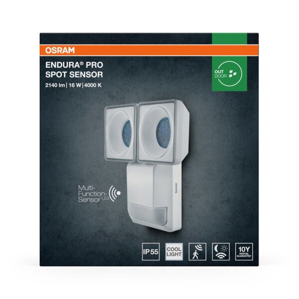 LED Wandlampe Sensor flexibel Metall 4000 K IP55 OSRAM