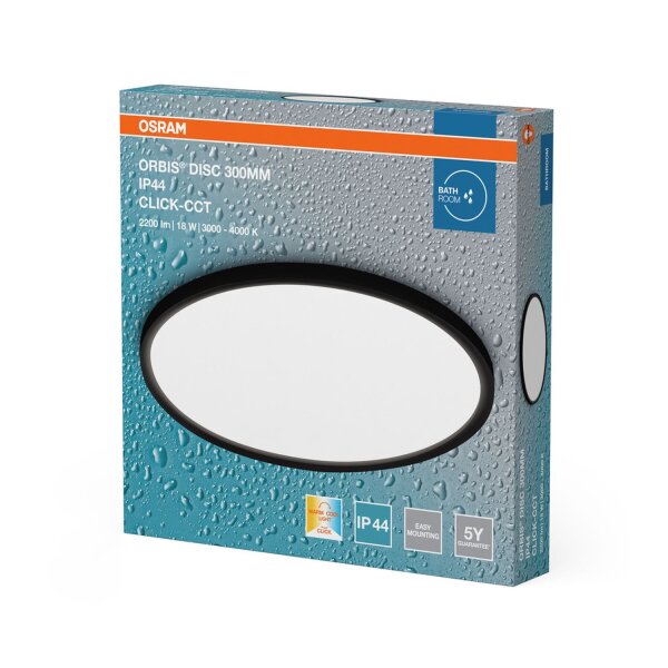 LED Deckenleuchte Click-CCT Metall IP44 L30cm OSRAM
