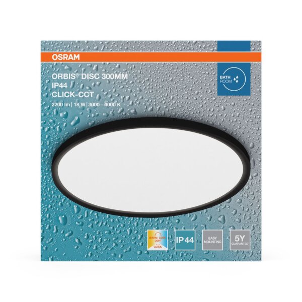 LED Deckenleuchte Click-CCT Metall IP44 L30cm OSRAM