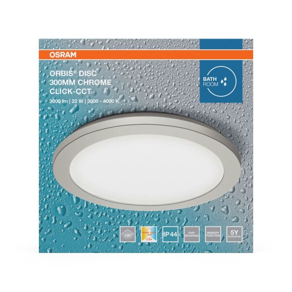 LED Deckenleuchte CCT Metall 3000-4000K IP44 OSRAM