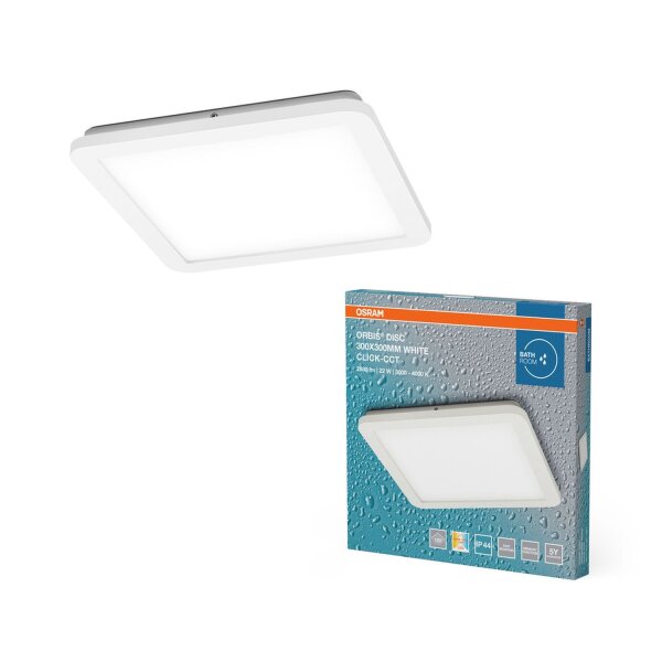 LED Deckenlampe Click-CCT Weiß Metall IP44 B:30cm OSRAM