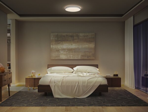 LED Deckenleuchte Silber Metall 3000K Ø39cm rund OSRAM