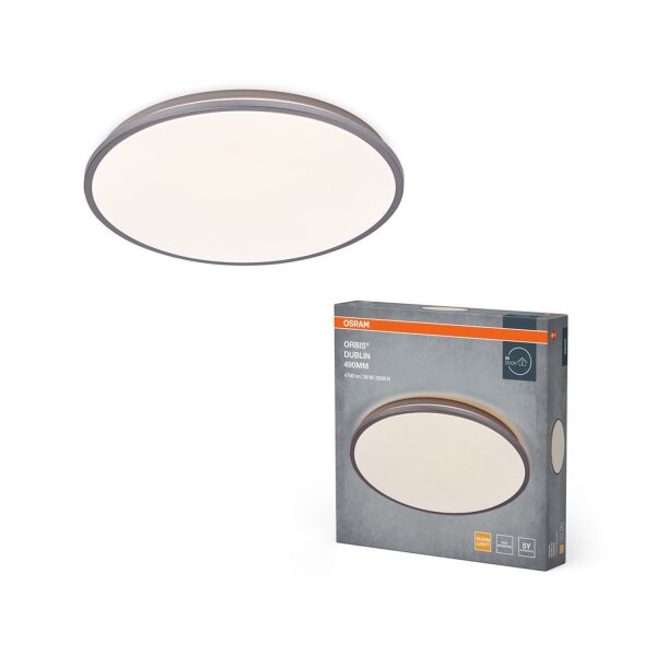 LED Deckenlampe Silber Metall 3000 K rund Ø48,7cm OSRAM