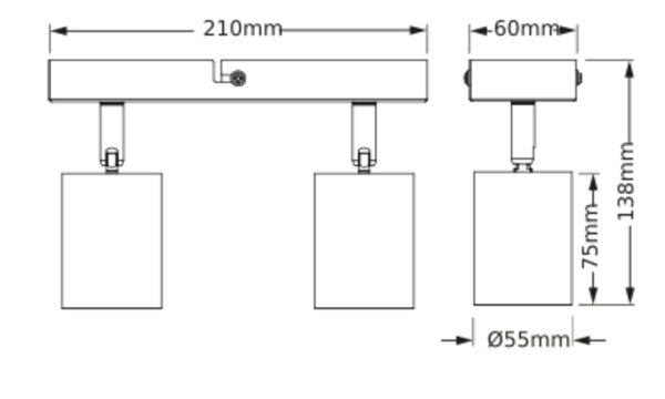 Deckenstrahler Metall schwenkbar flexibel GU10 OSRAM
