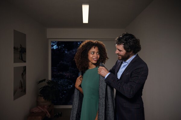LED Deckenleuchte Weiß Alu 3000K L:119,5cm blendarm