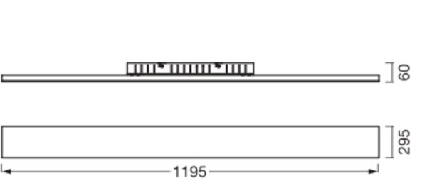 LED Deckenleuchte Weiß Alu 3000K L:119,5cm blendarm