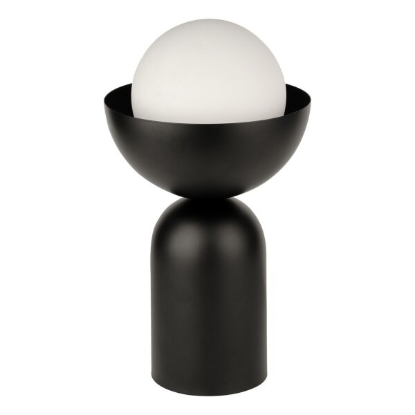 Tischleuchte Schwarz Weiß Glas H:36,5 cm E14 OSRAM
