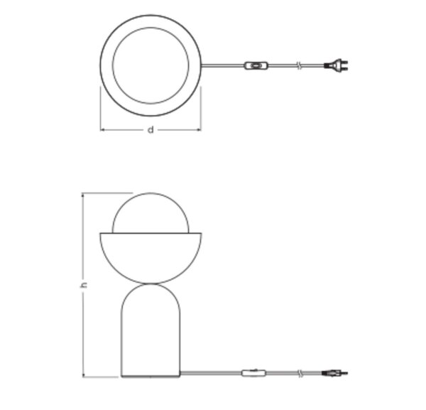Tischleuchte Schwarz Weiß Glas H:36,5 cm E14 OSRAM