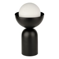 Tischleuchte Schwarz Weiß Glas H:36,5 cm E14 OSRAM