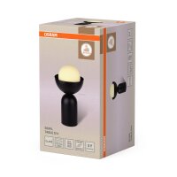Tischleuchte Schwarz Weiß Glas H:36,5 cm E14 OSRAM