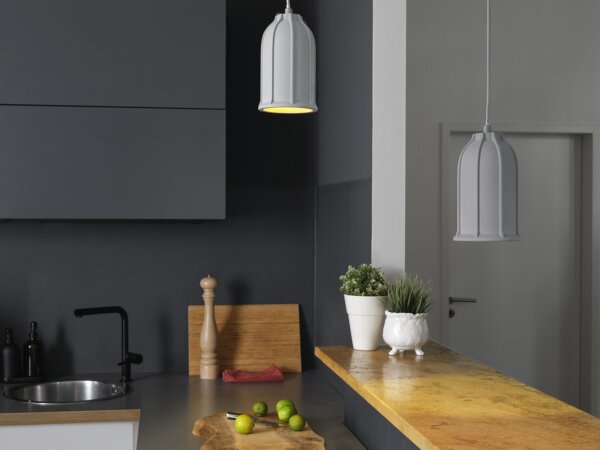 Runde Hängelampe Beton Grau E27 L:11,5 cm Modern OSRAM