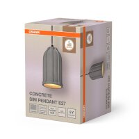 Runde Hängelampe Beton Grau E27 L:11,5 cm Modern OSRAM
