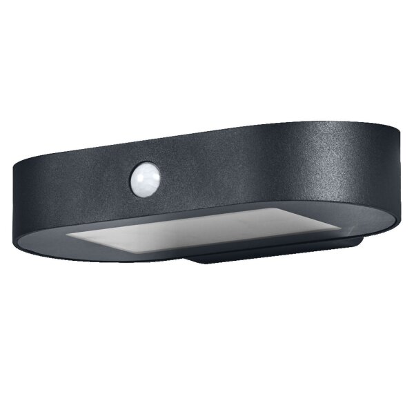 LED Solar Wandlampe Sensor Schwarz Alu 3000K IP44 OSRAM