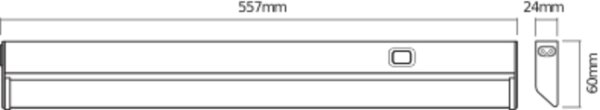 LED Unterbauleuchte Silber Alu 3000K L:55cm OSRAM