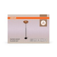 Stehleuchte Schwarz Papier Braun E27 H:163 cm OSRAM