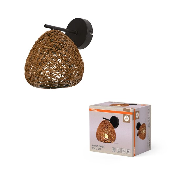 Wandlampe Papier E27 B:16 cm modern Design OSRAM
