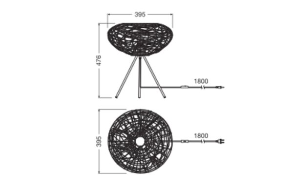 Tischleuchte Braun Papier E27 47,6 cm modern OSRAM