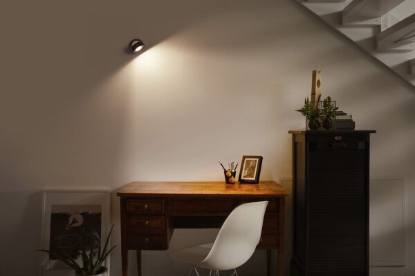 LED Wandstrahler schwenkbar Schwarz Holz 3000 K OSRAM
