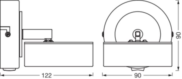 LED Wandstrahler schwenkbar Schwarz Holz 3000 K OSRAM