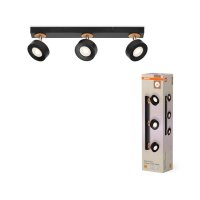 LED Deckenstrahler Schwarz Holz 3000 K L:49,8 cm OSRAM