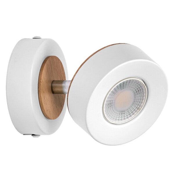 LED Wandstrahler schwenkbar Weiß Holz 3000 K OSRAM