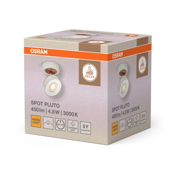 LED Wandstrahler schwenkbar Weiß Holz 3000 K OSRAM